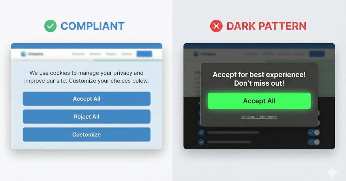 EU flag with GDPR compliance checklist and cookie consent banner interface