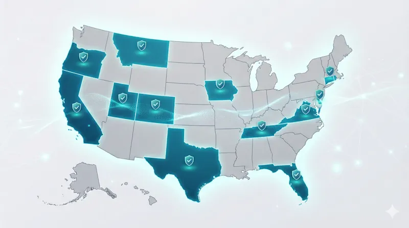 Map showing 12 US states requiring GPC compliance